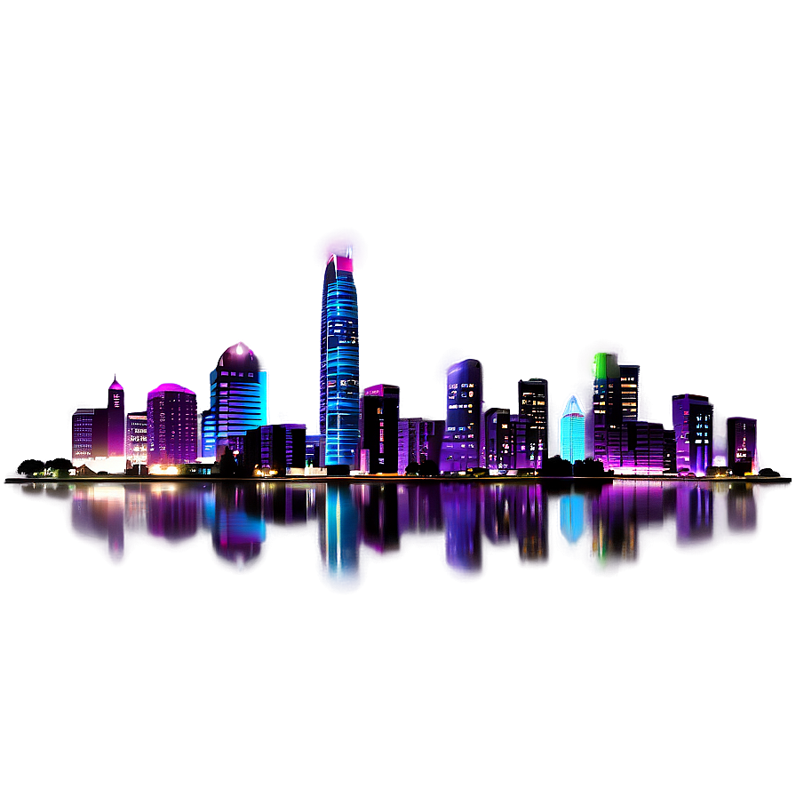 City Skyline At Night Photo Png 05212024