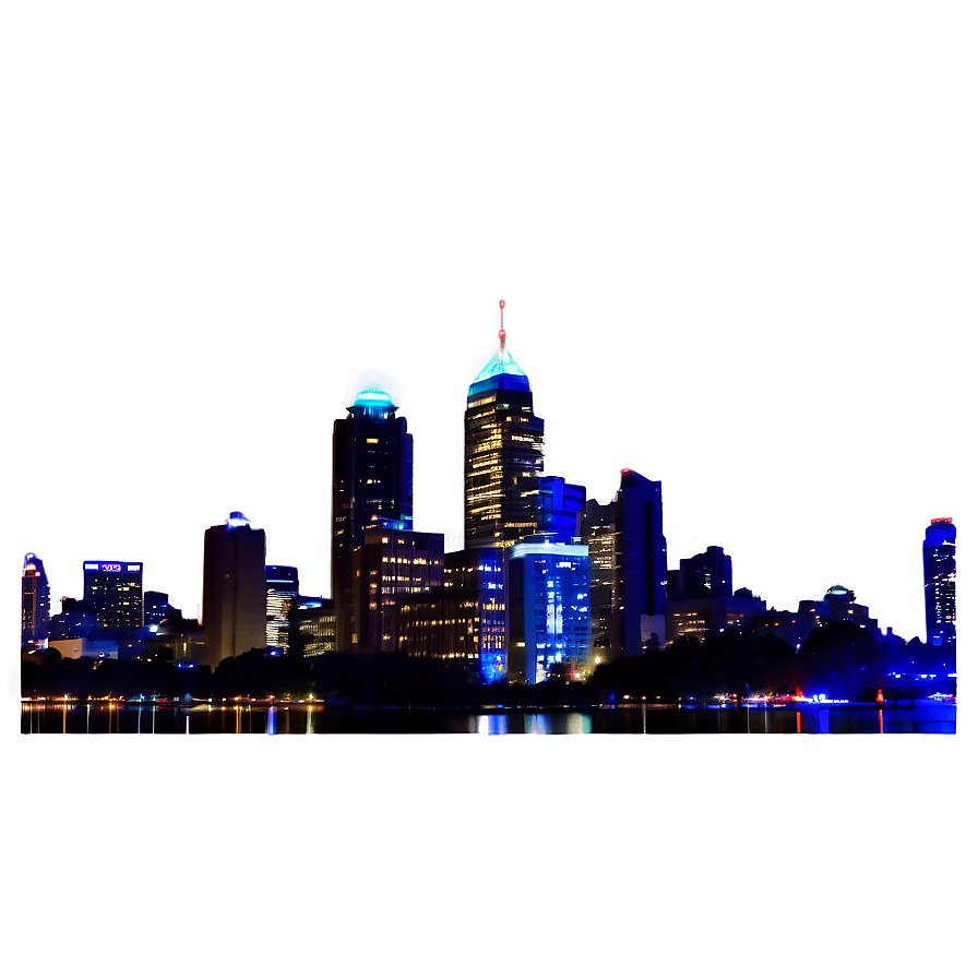 City Skyline At Night Photo Png 2