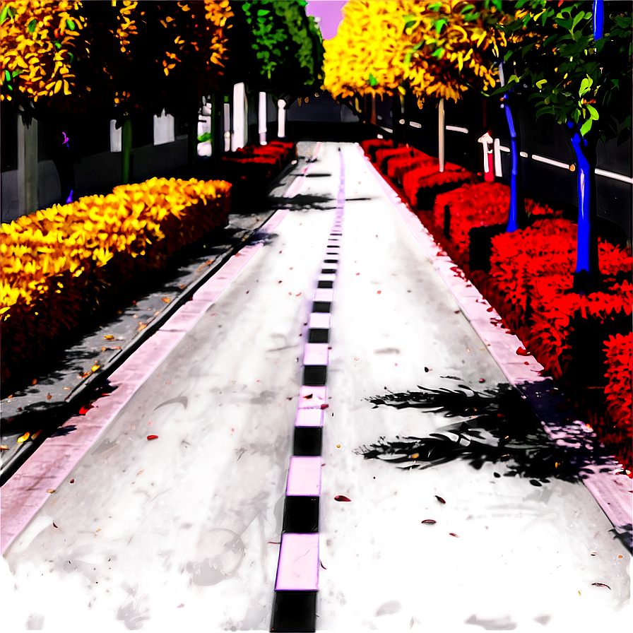 City Street During Autumn Png 19