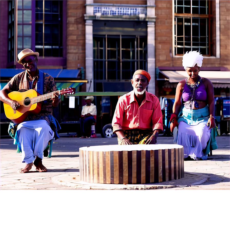 City Street With Street Performers Png 06252024