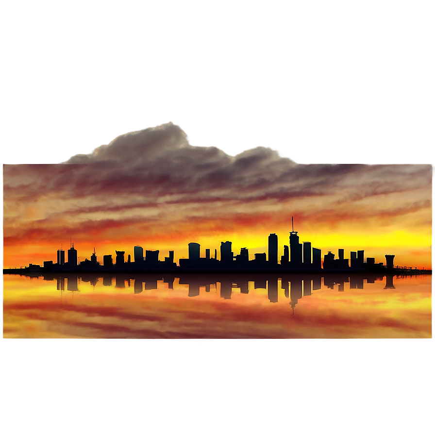 City Sunset Silhouette Png 27