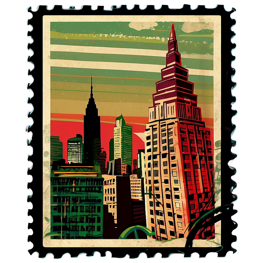 Cityscape Postcard Stamp Png Pfp