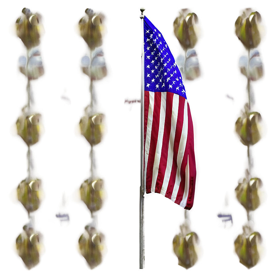 Classic American Flag On Pole Png Efh