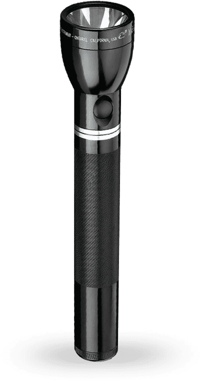 Classic Black Flashlight Standing