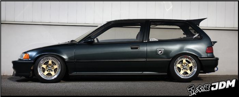 Classic Black Honda Civic J D M Style