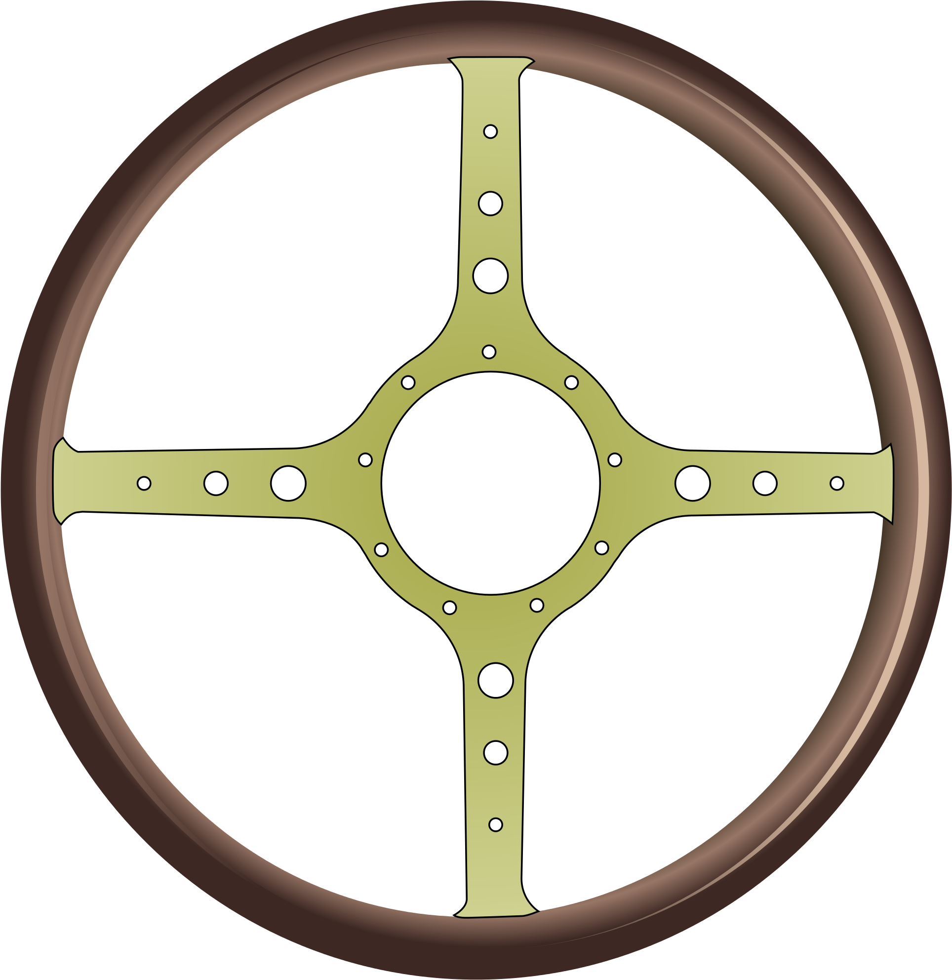 Classic Brown Steering Wheel Vector