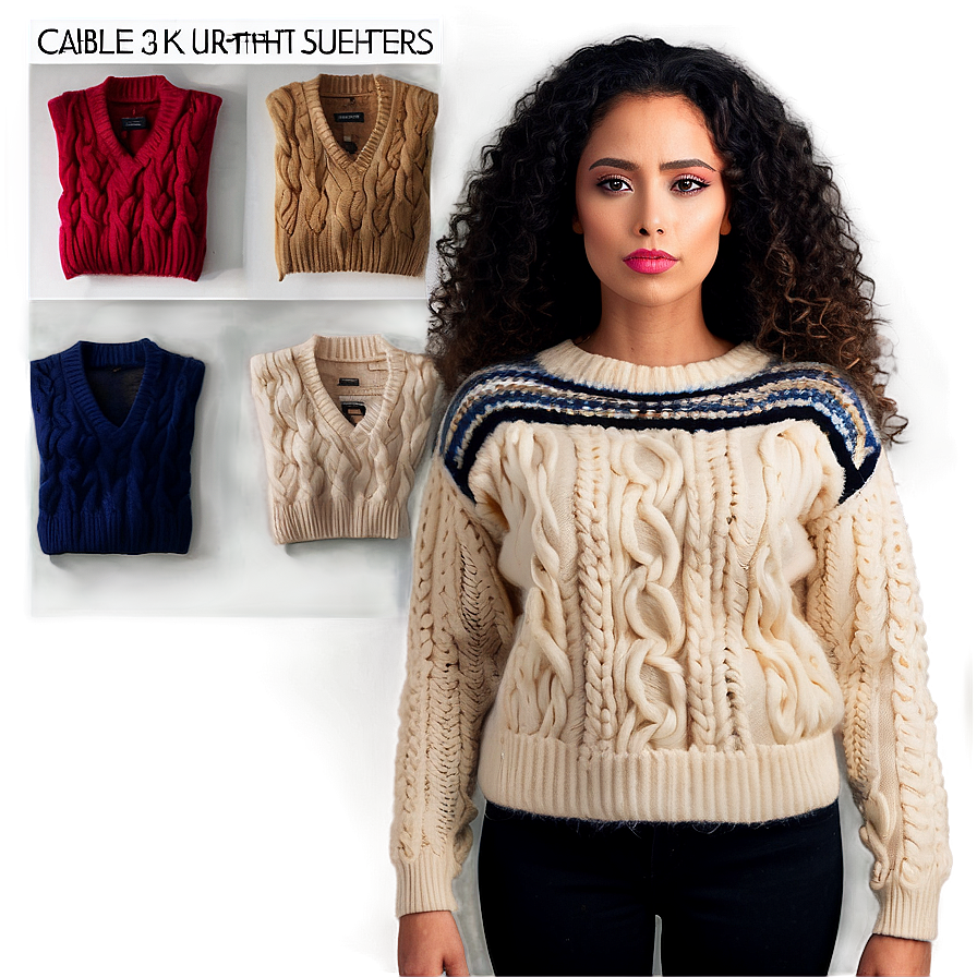 Classic Cable Knit Sweaters Png Mmf