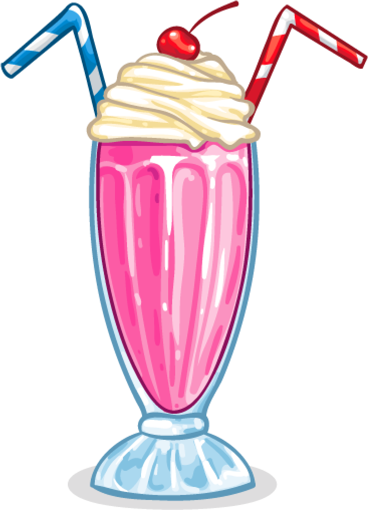 Classic Cherry Topped Milkshake Illustration