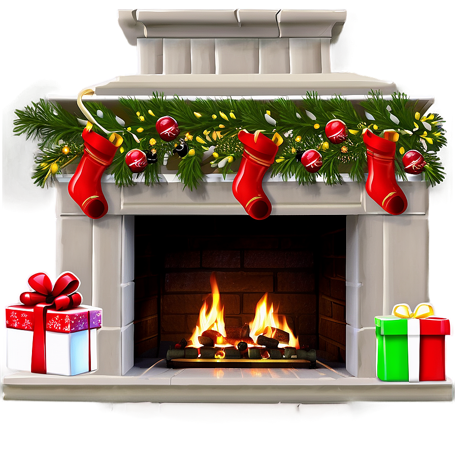 Classic Christmas Fireplace Png 22