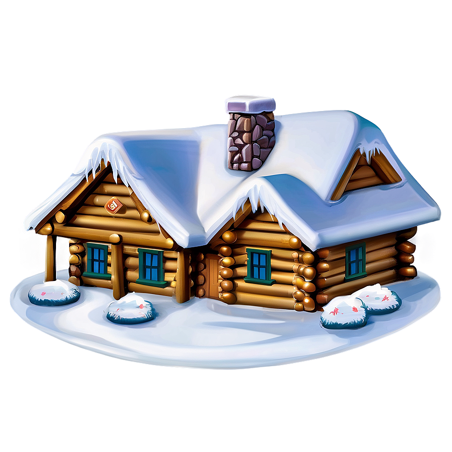 Classic Christmas Log Cabin Png Wit92