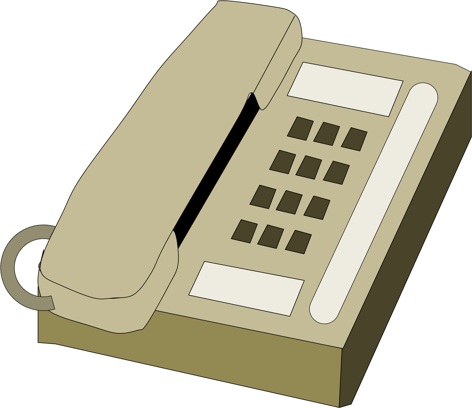 Classic Desk Telephone Illustration