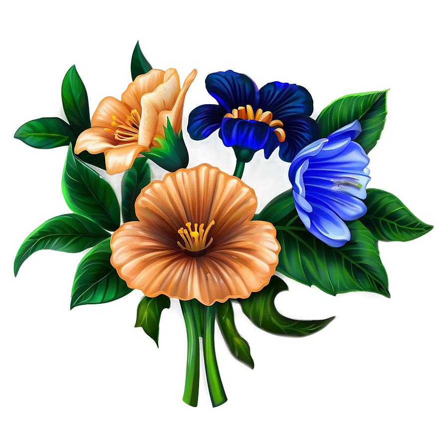 Classic Flower Illustration Png Uou