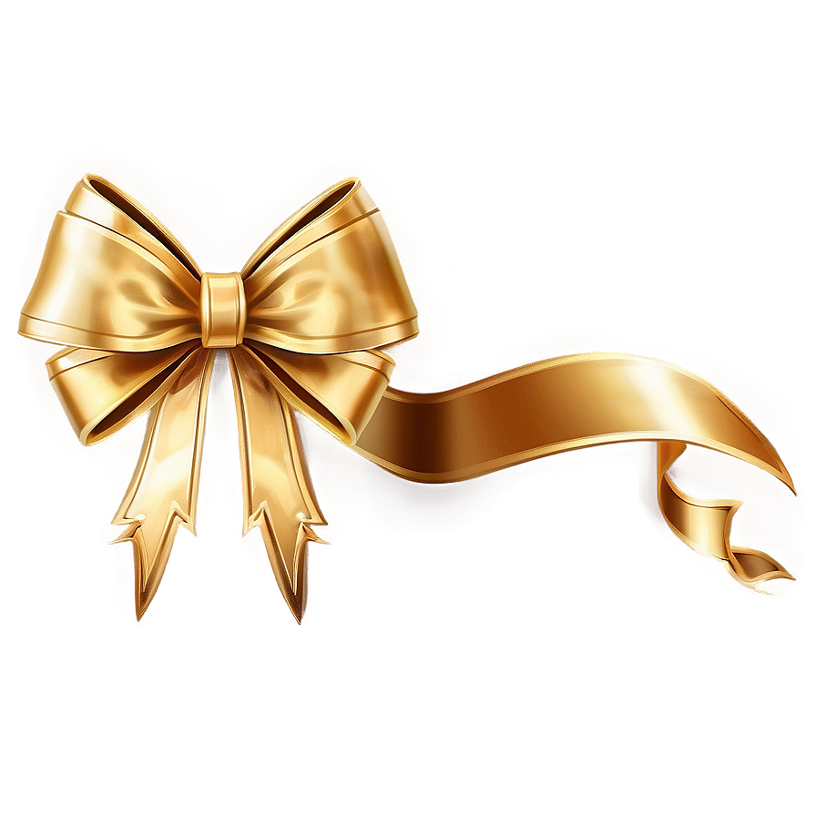 Classic Gold Bow Png 06272024