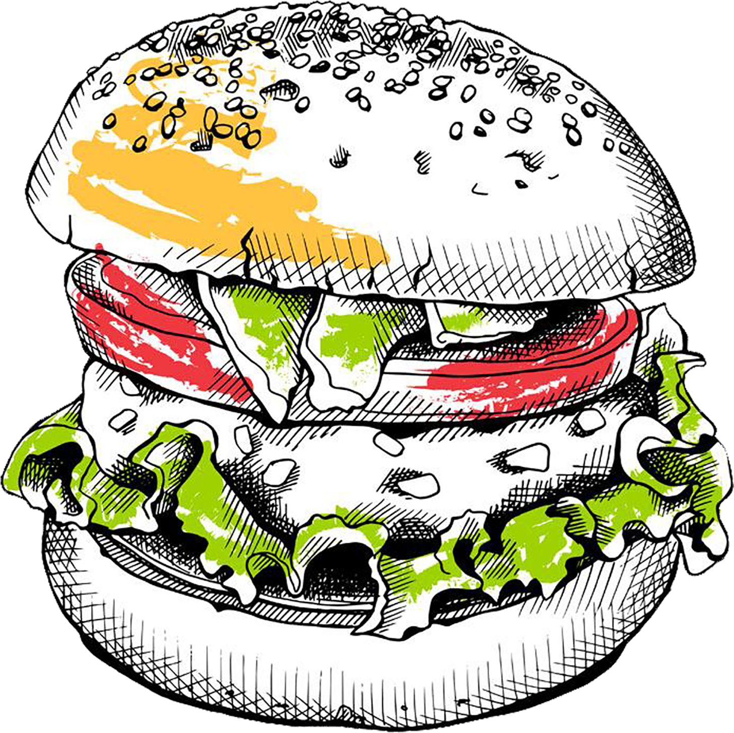 Classic Hamburger Illustration