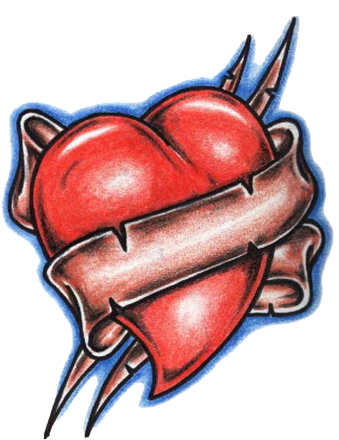 Classic Heartwith Banner Tattoo Design