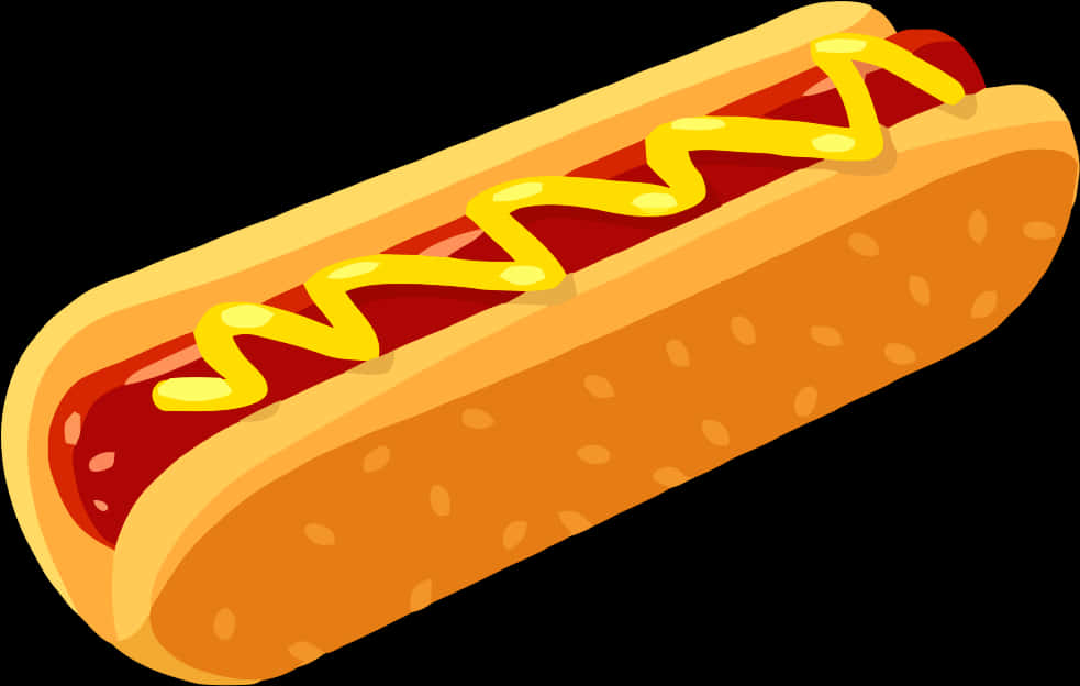 Classic Hot Dog Cartoon Illustration