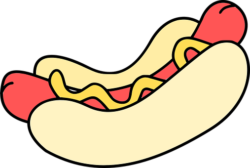 Classic Hot Dog Cartoon Illustration