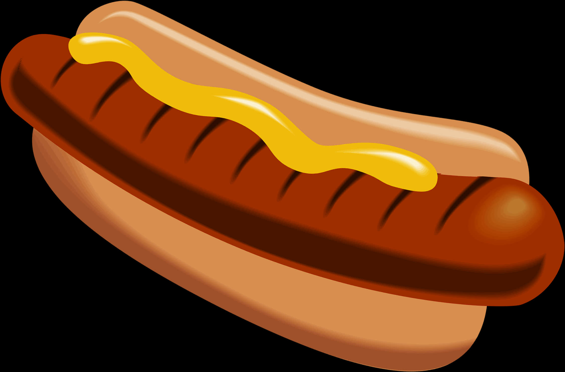 Classic Hot Dog With Mustard Illustration