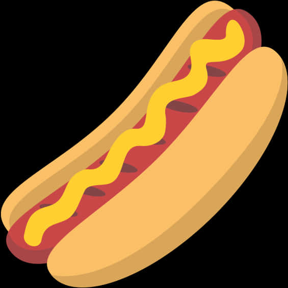 Classic Hot Dog With Mustard Illustration