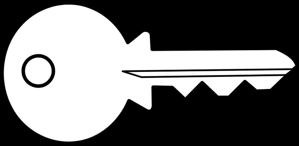 Classic Key Silhouette Blackand White