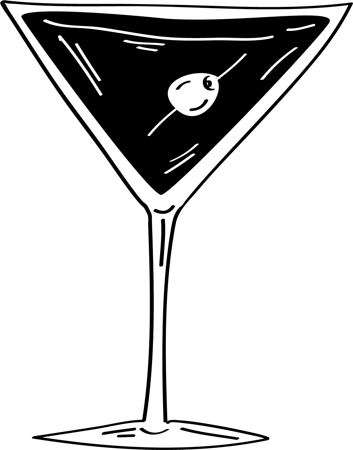 Classic Martini Glass Drawing