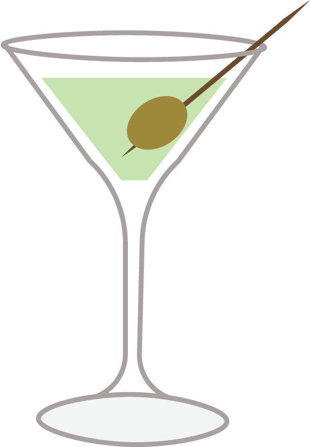 Classic Martini Glass With Olive