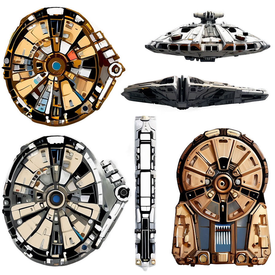 Classic Millennium Falcon Design Png Ejr