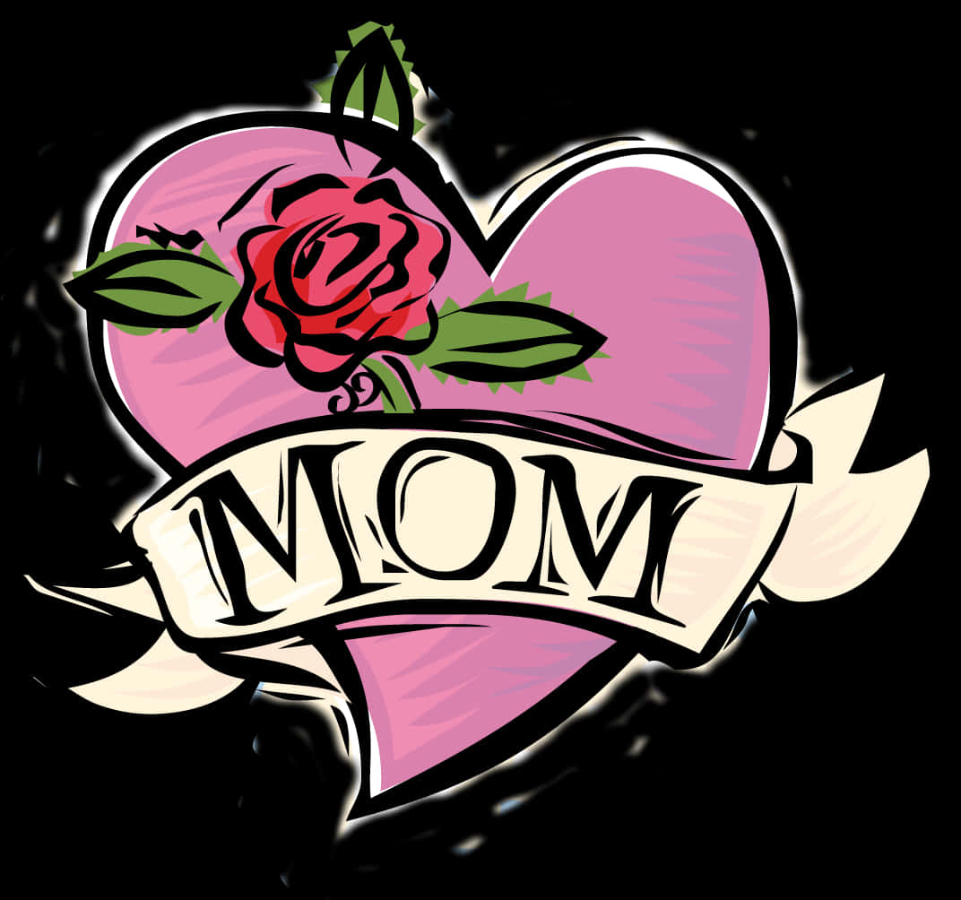 Classic Mom Heart Tattoo Design