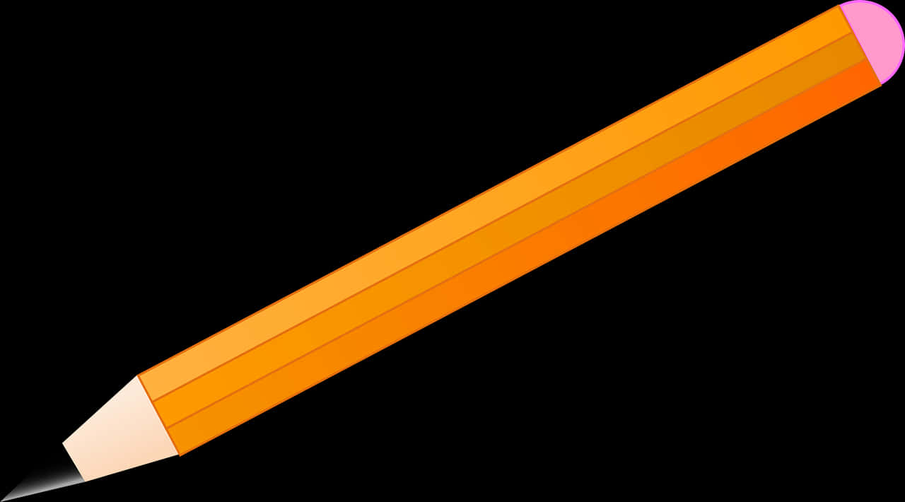 Classic Orange Pencil Black Background