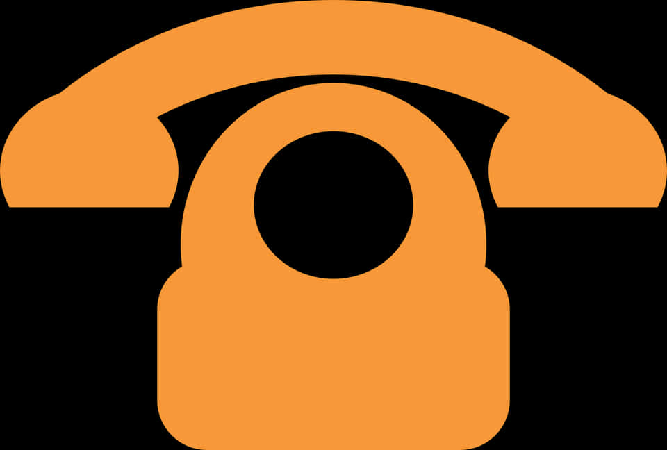 Classic Phone Icon Orange Black Background