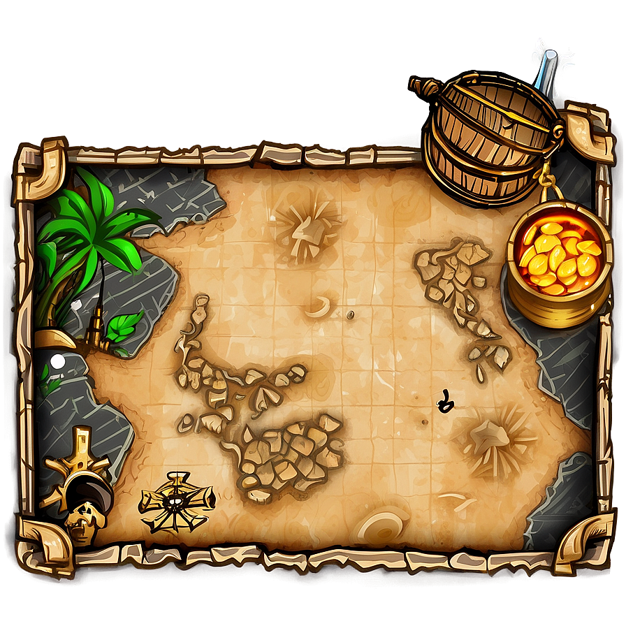 Classic Pirate Treasure Map Png 06132024