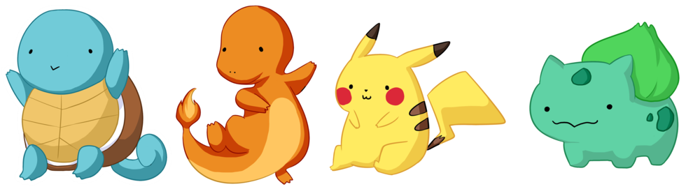 Classic Pokemon Starter Characters