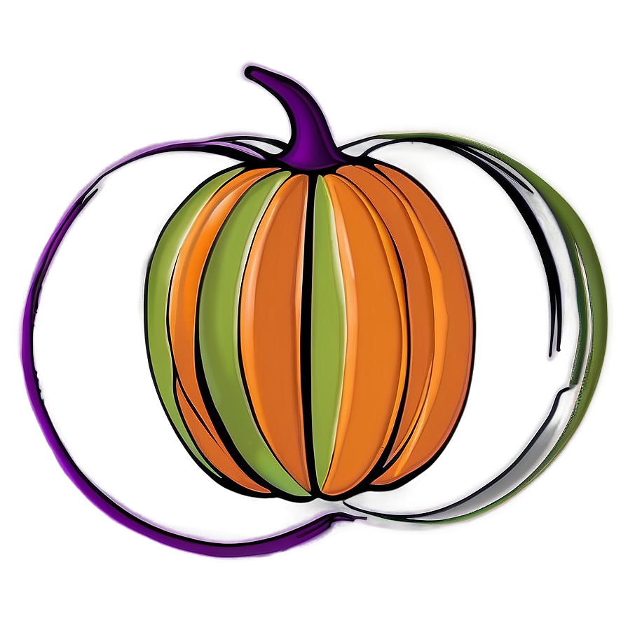 Classic Pumpkin Outline Design Png Vdn