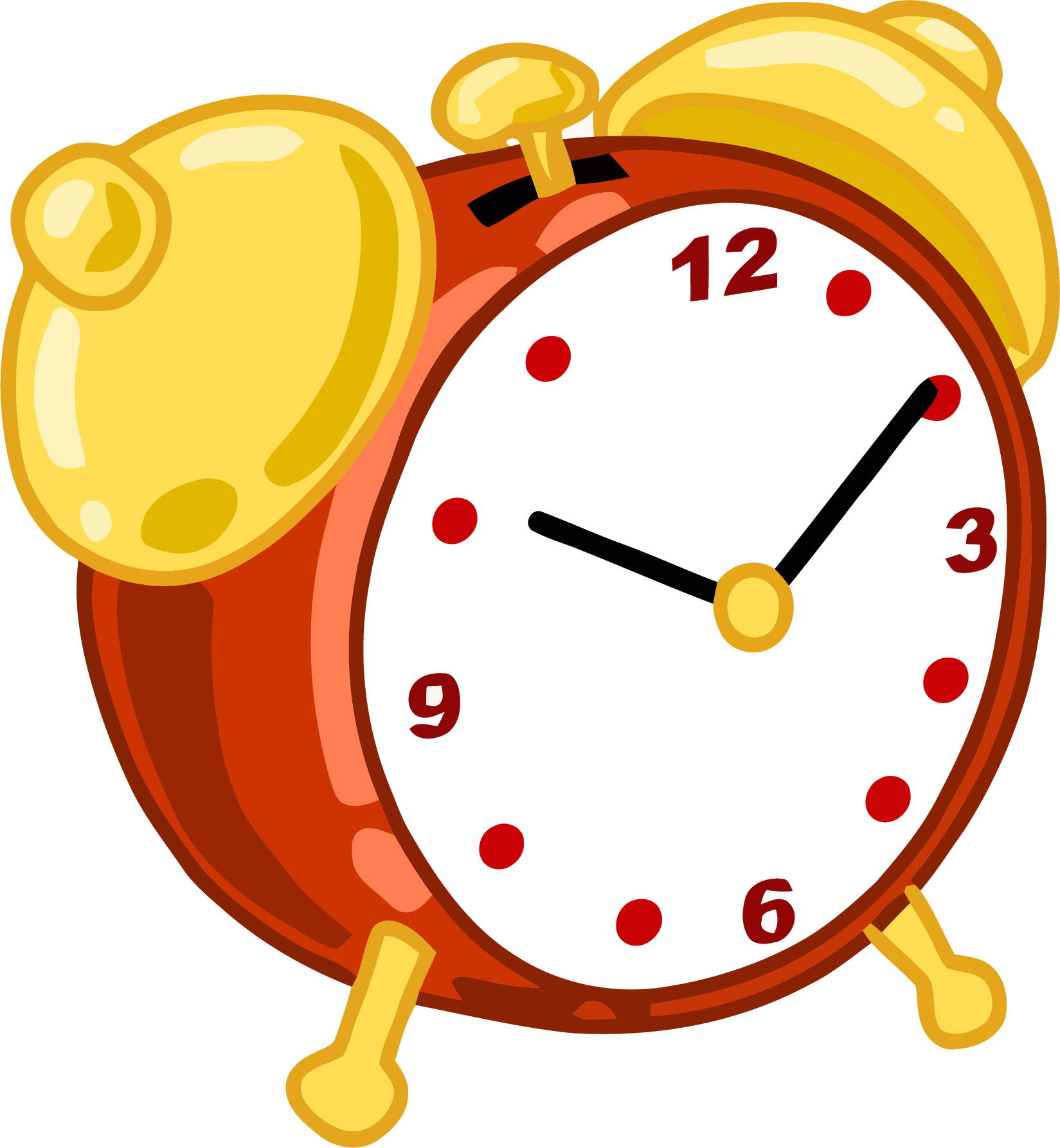 Classic Red Alarm Clock Illustration