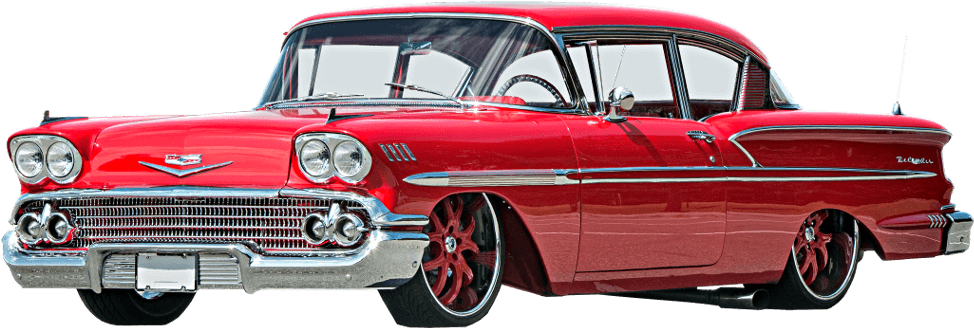 Classic Red Chevrolet Bel Air Side View