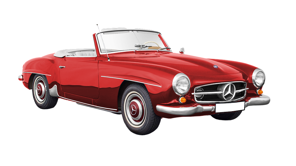 Classic Red Mercedes Benz Convertible