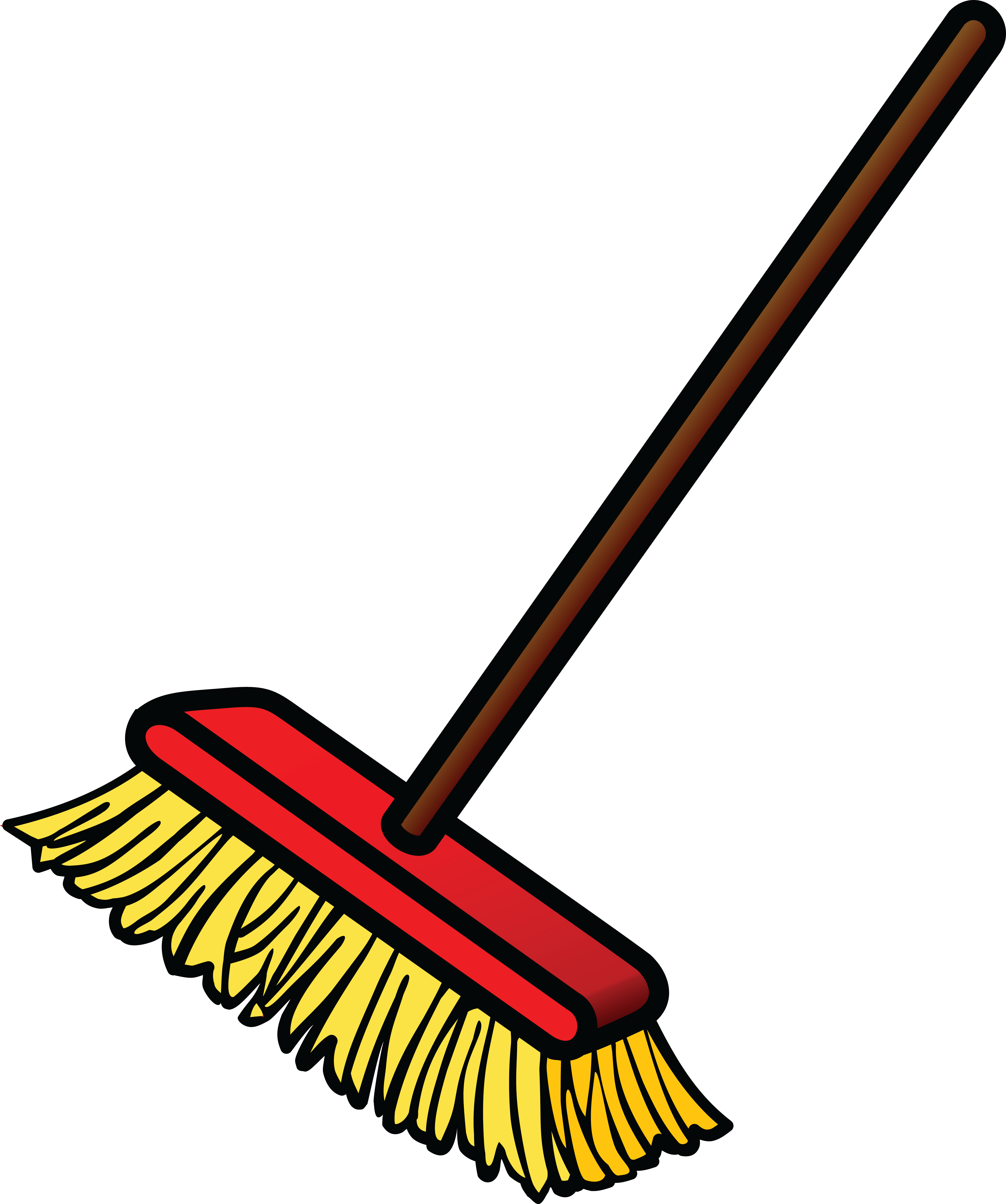 Classic Redand Yellow Broom Illustration