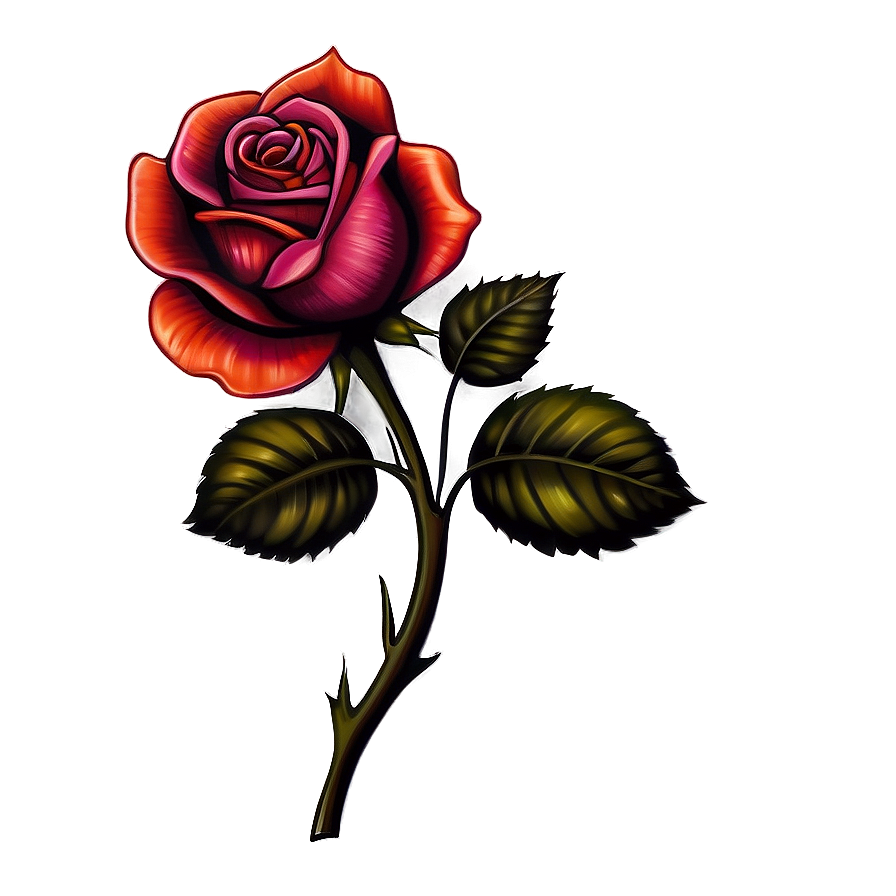 Classic Rose Tattoo Design Png 22