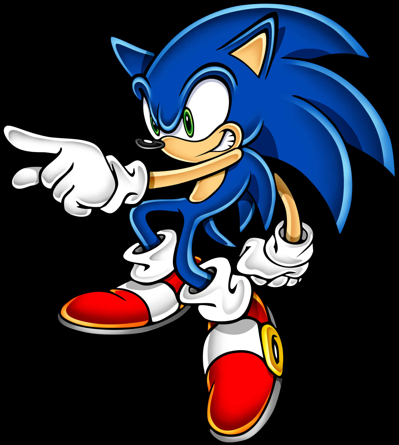 Classic Sonic The Hedgehog Pointing