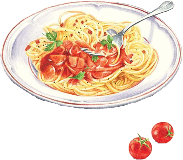 Classic Spaghetti Pomodoro Illustration