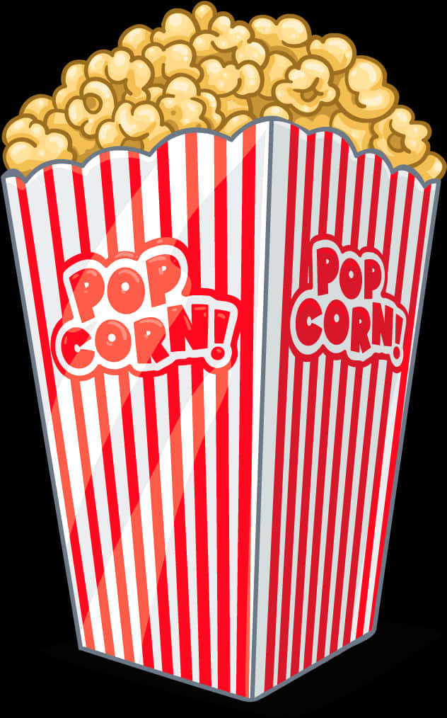 Classic Striped Popcorn Box Clipart