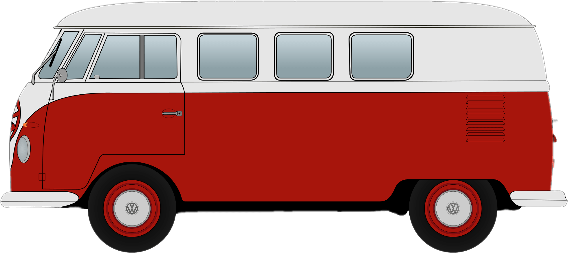 Classic Volkswagen Bus Redand White