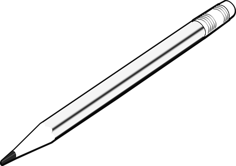 Classic White Pencil Black Background