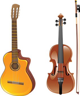 Classical Guitarand Violin Illustration