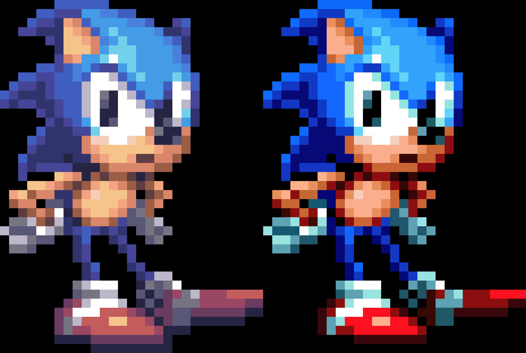 Classicvs Modern Sonic Pixel Art