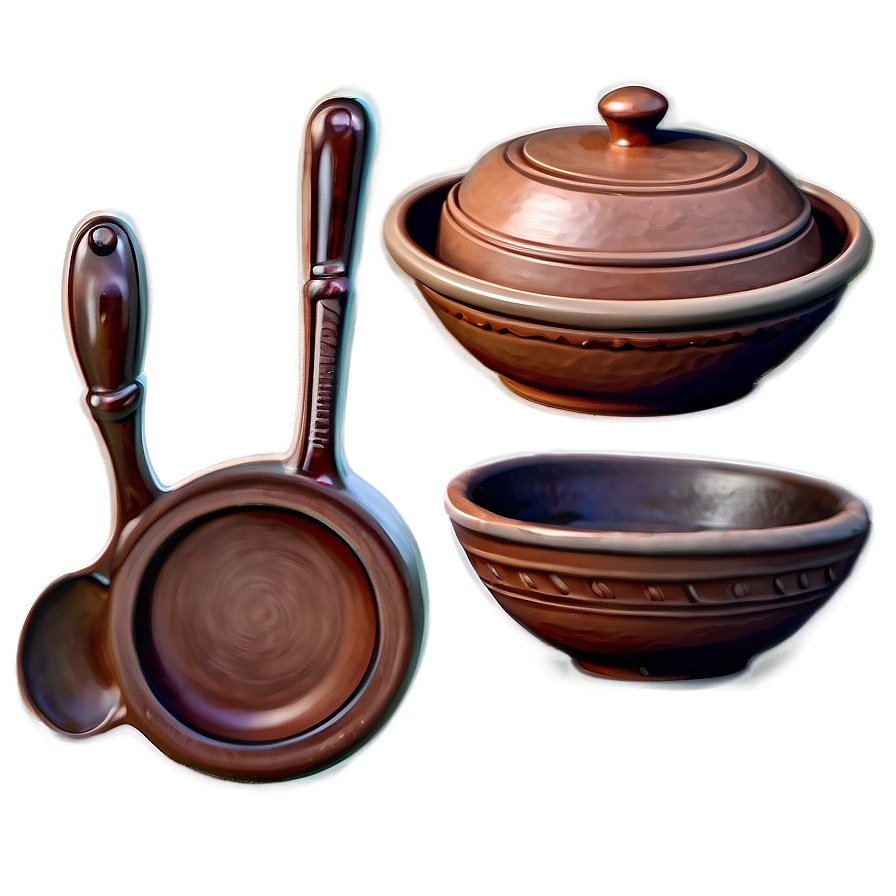 Clay Kitchenware Set Png Djp3