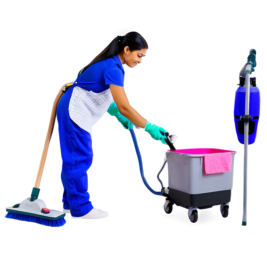 Cleaning Lady With Equipment Png Rmr