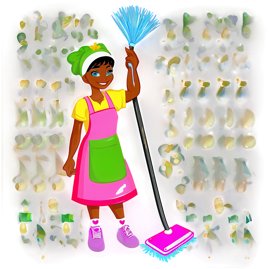 Cleaning Lady With Supplies Png 28