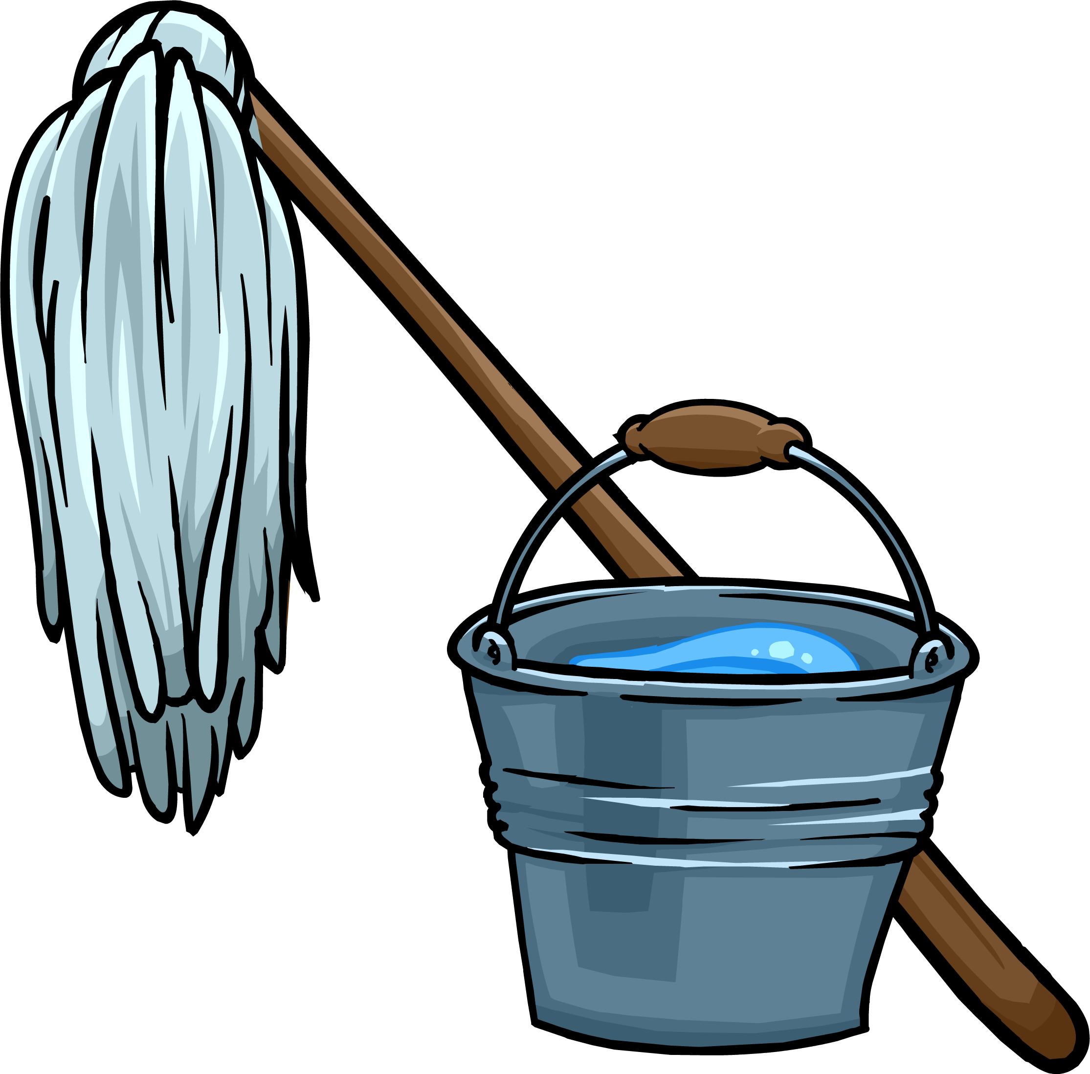 Cleaning Mopand Bucket Cartoon