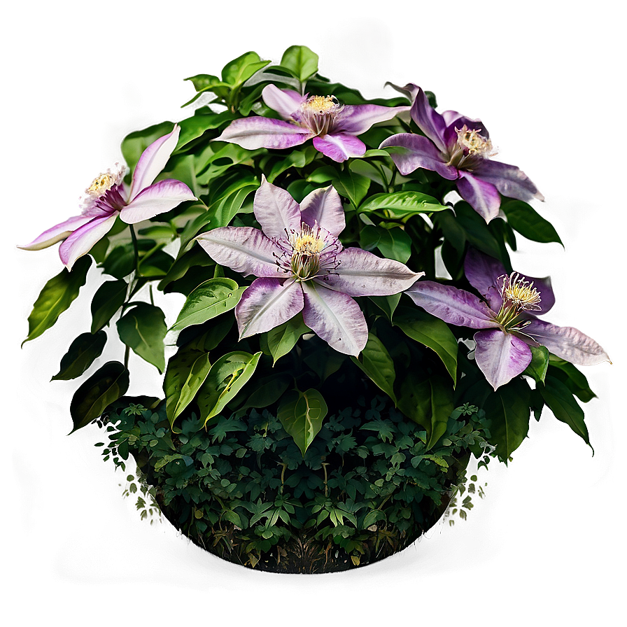 Clematis Flower Bush Png Jhd